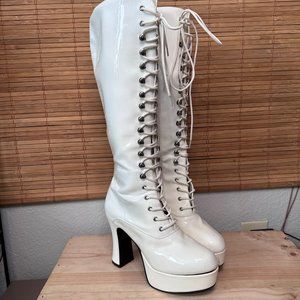 White gogo boots